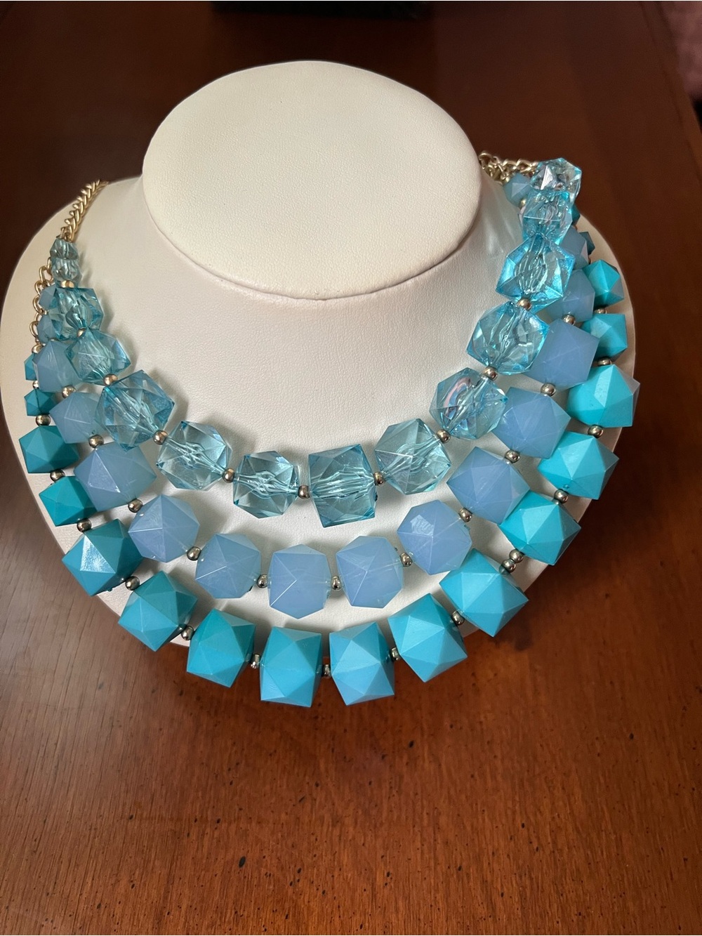 Layered Turquoise and Aqua Statement Necklace - Women's Jewelry